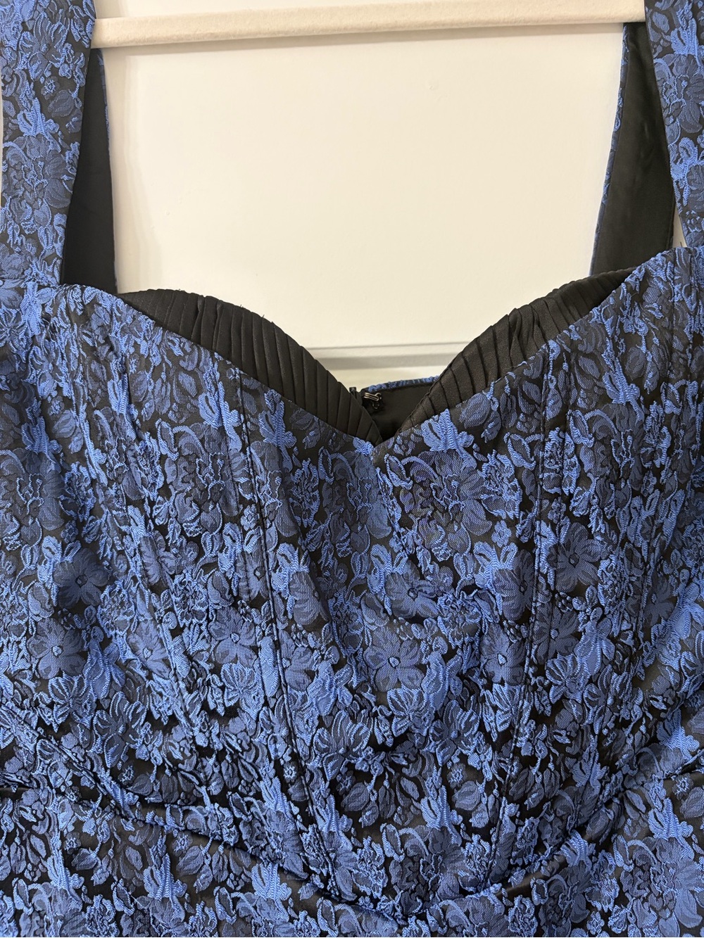 Lulus Sophisticated Celebration Dark Blue Jacquard Floral Mini Dress X-Large NWT - Picture 5 of 8